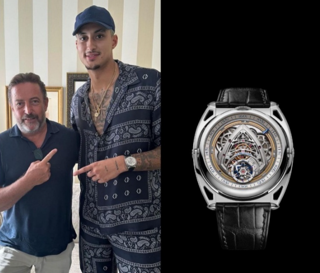 Kuzma shows off $221,000 watch with CEO of Swiss watch brand